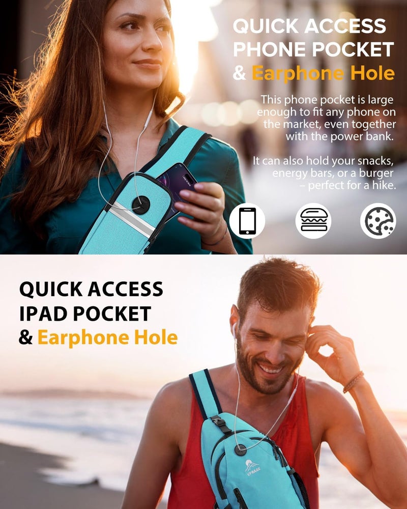 VPBAGE Store Structured Sling Backpack with Oversized Strap Pocket (Fits Power Bank) - Heavy Duty Water Resistant Crossbody Bag for Tech & Travel - Thick Padded Bottom Anti-Theft Daypack (Fits Tablet/Console) - Image 2